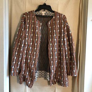 H&M Sz 10 Orange & Cream Embroidered Jacket